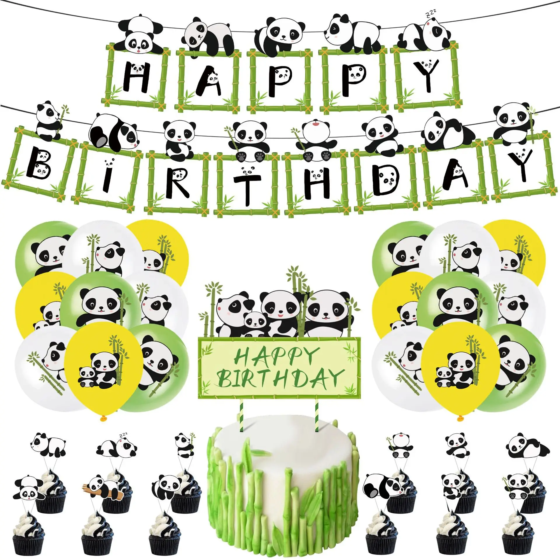 Panda Birthday Balloons Banner Cake Topper Baby Shower Party Decoration Kids Bamboo Animal Inflatable Panda Party Supplier for K
Panda Birthday Balloons Banner Cake Topper Baby Shower Party Decoration Kids Bamboo Animal Inflatable Panda Party Supplier for K