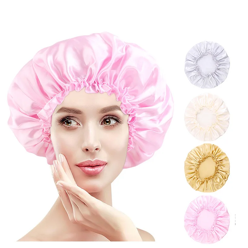 Waterproof Women Shower Cap Satin Beanie Hair Bonnet Bath Accessories Shampoo Multiple Shower Caps Bathroom Set Dust-proof
Waterproof Women Shower Cap Satin Beanie Hair Bonnet Bath Accessories Shampoo Multiple Shower Caps Bathroom Set Dust-proof