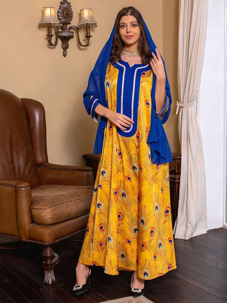 Женское платье с принтом перьев Abaya, марокканская искусственная ткань, арабское платье, длинные платья в стиле саудовского пера, джалабиая, исламский Дубай, мусульманский Рамадан
Женское платье с принтом перьев Abaya, марокканская искусственная ткань, арабское платье, длинные платья в стиле саудовского пера, джалабиая, исламский Дубай, мусульманский Рамадан