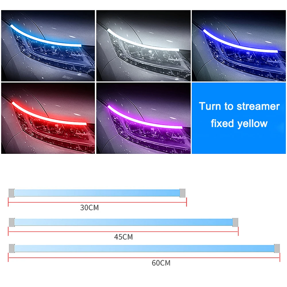 2PCS LED DRL Daytime Running Lights Waterproof Strip Flexible Flowing Turn Signal Guide Strip Headlights Assembly 12V
2PCS LED DRL Daytime Running Lights Waterproof Strip Flexible Flowing Turn Signal Guide Strip Headlights Assembly 12V