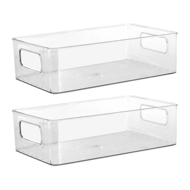 

Y1UU 2Pcs Pantry Organization Storage Bins For Kitchen Storage Container with Handles