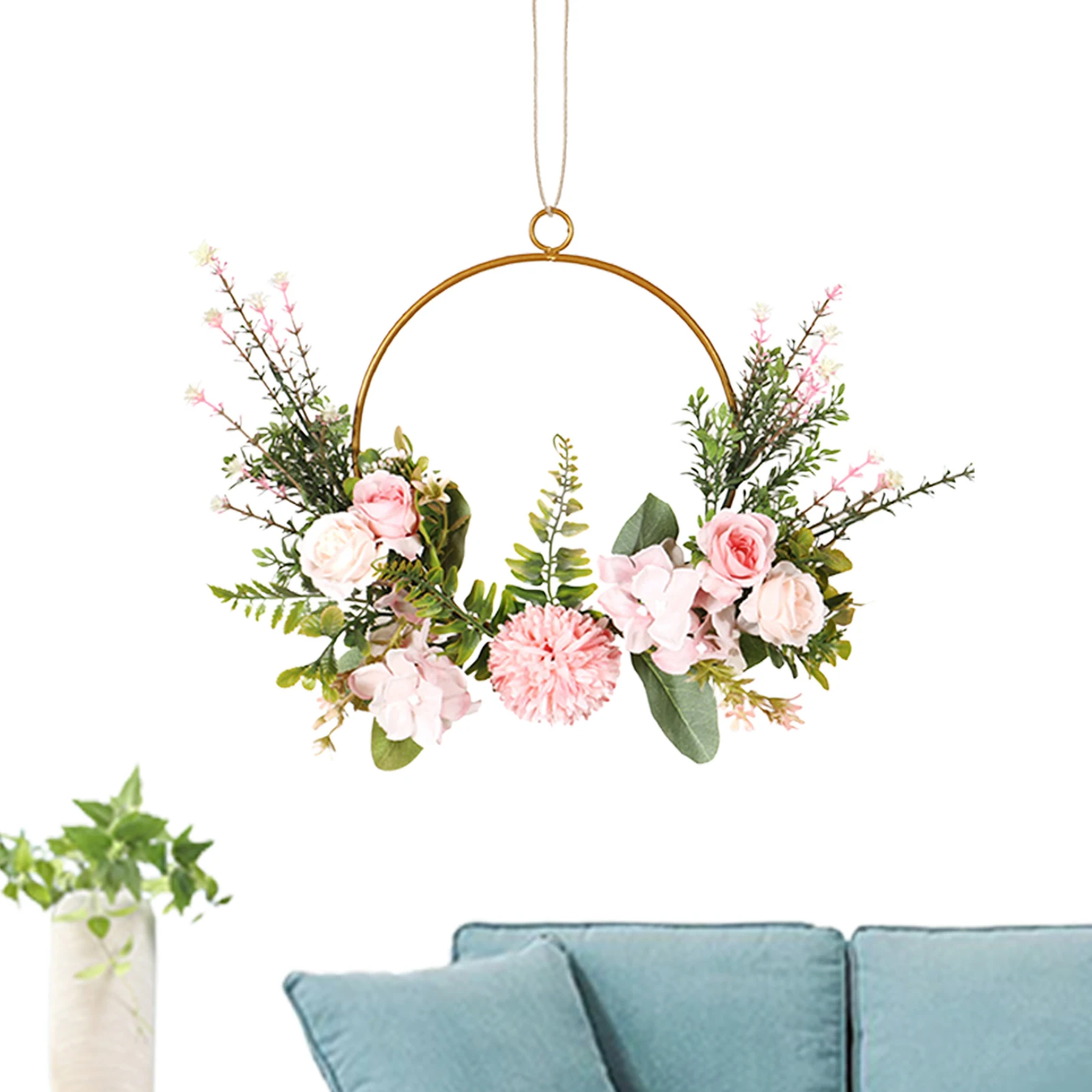 Artificial Green Leaves Wreath 13.8 Inch Wreath For Front Door HangingsSpring Decoration Garland Iron Ball Wreath Party Decor
Artificial Green Leaves Wreath 13.8 Inch Wreath For Front Door HangingsSpring Decoration Garland Iron Ball Wreath Party Decor