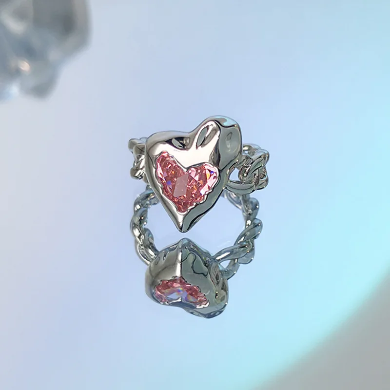 Pink Zircon Metal Heart Chain Rings for Women Long Tassel Irregular Love Hearts Ring Luxury Exquisite Punk Wedding Ringe Jewelry
Pink Zircon Metal Heart Chain Rings for Women Long Tassel Irregular Love Hearts Ring Luxury Exquisite Punk Wedding Ringe Jewelry