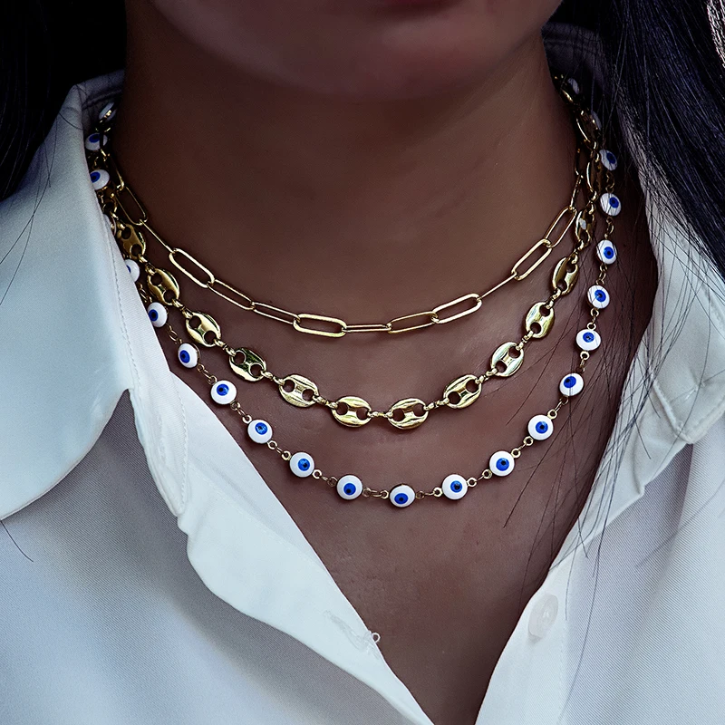2022 New Trendy Lucky Turkey Evil Eye Chain Pig Nose Women Necklace Choker Gold Color Fashion Unisex For Women Jewelry Gift
2022 New Trendy Lucky Turkey Evil Eye Chain Pig Nose Women Necklace Choker Gold Color Fashion Unisex For Women Jewelry Gift