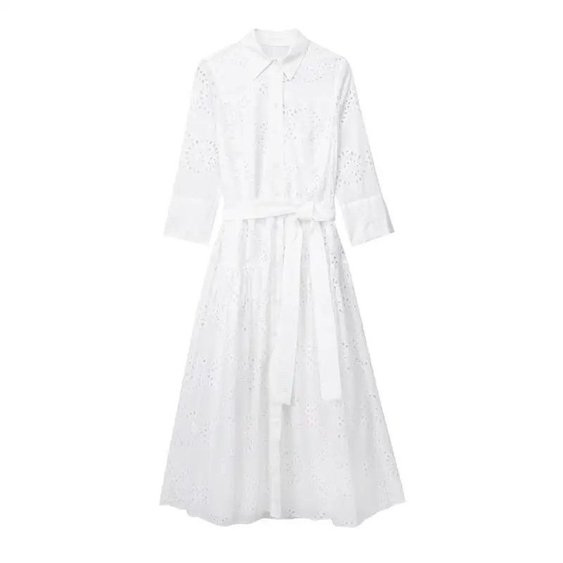 Women's Dress Summer 2023 New Fashion Simple Lace Openwork Elegant Cotton Dress Chic Party Slim Belt Decoration Holiday Dress
Women's Dress Summer 2023 New Fashion Simple Lace Openwork Elegant Cotton Dress Chic Party Slim Belt Decoration Holiday Dress