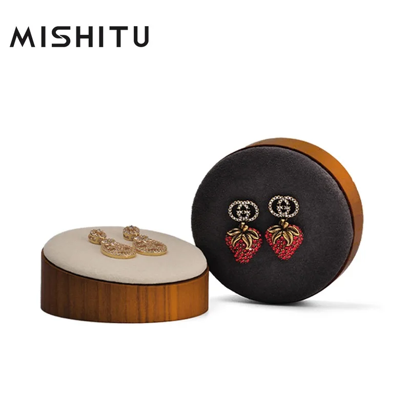 MISHITU Newly Retro Solid Wood Earrings Display Stand with Microfiber Leather Jewelry Prop Showing Holder
MISHITU Newly Retro Solid Wood Earrings Display Stand with Microfiber Leather Jewelry Prop Showing Holder