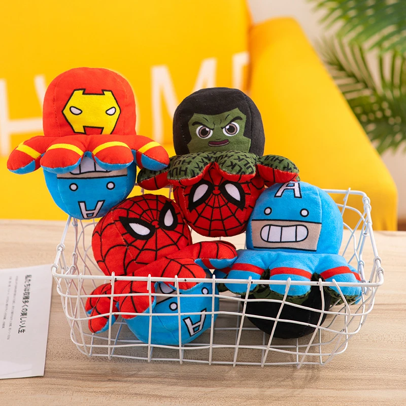 

20CM Marvel The Avengers Plush Toy Cartoon Reversible Octopus Spiderman Hulk Captain America Iron Man Anime Figure Doll Kid Gift