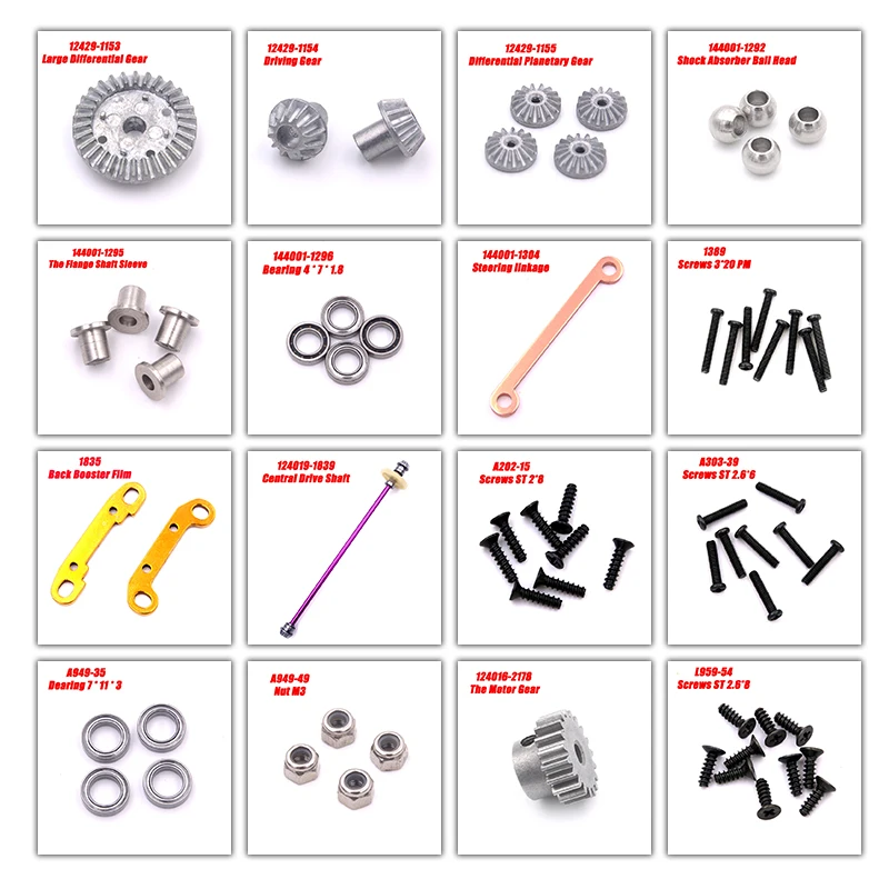 WLtoys 124016 124017 1/12 RC Car Original Spare Parts Central Drive Shaft Assembly Screw Set Bearing Motor Gear Differential
WLtoys 124016 124017 1/12 RC Car Original Spare Parts Central Drive Shaft Assembly Screw Set Bearing Motor Gear Differential