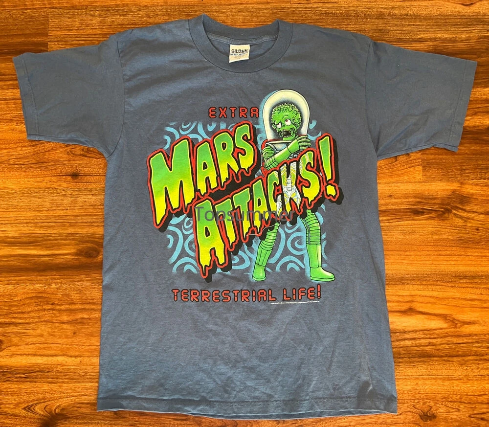 Rare Vintage 1996 Mars Attacks Movie Promo Size Large Gray Single Stitch Shirt
Rare Vintage 1996 Mars Attacks Movie Promo Size Large Gray Single Stitch Shirt