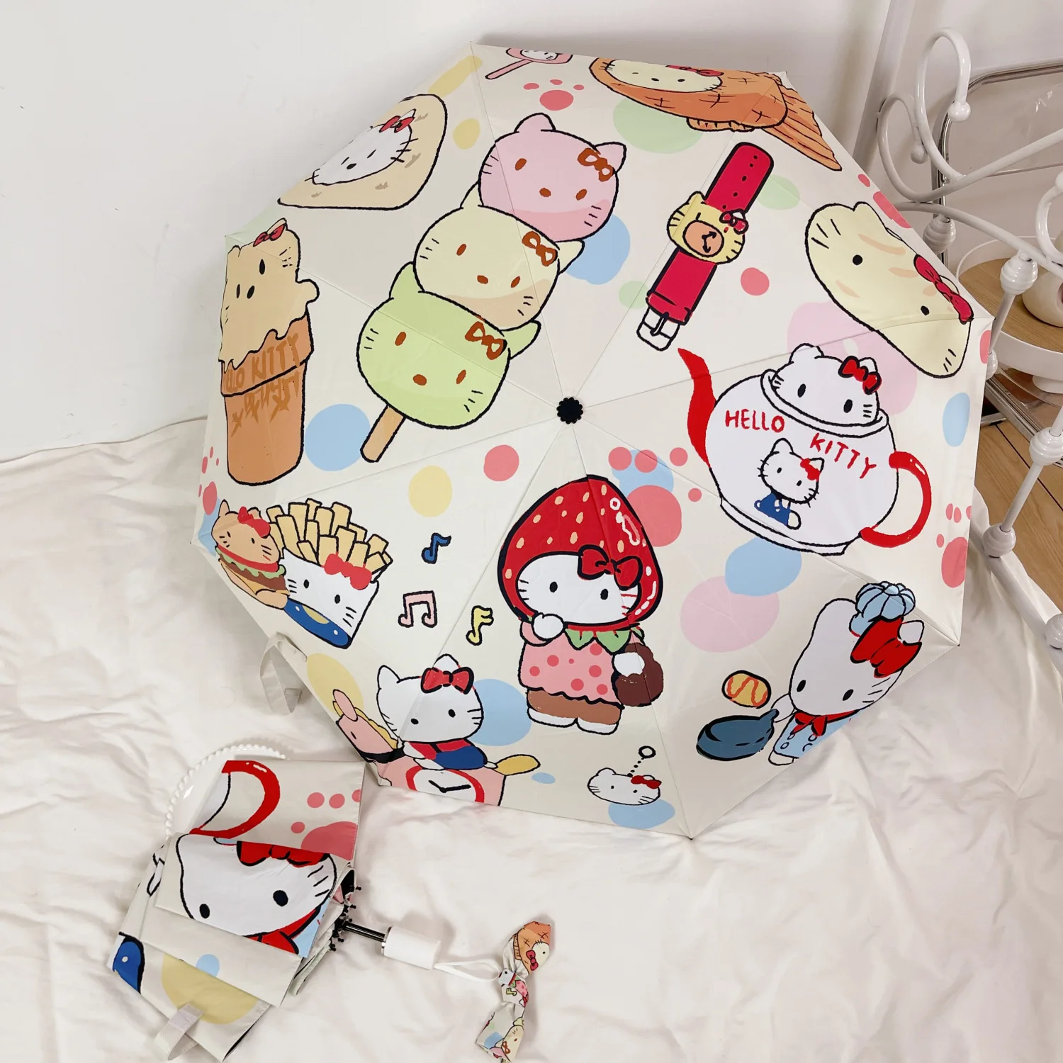 Милый автоматический виниловый Зонт Sanrio Hello Kitty, Солнцезащитный компактный солнечный и дождливый Зонт с защитой от УФ-лучей
Милый автоматический виниловый Зонт Sanrio Hello Kitty, Солнцезащитный компактный солнечный и дождливый Зонт с защитой от УФ-лучей