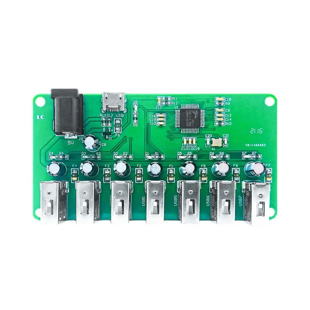 

USB2.0 HUB Module 1 To 7-Port Hub USB Expansion Module Support USB 480Mbps High Speed With Overcurrent Protection Practical