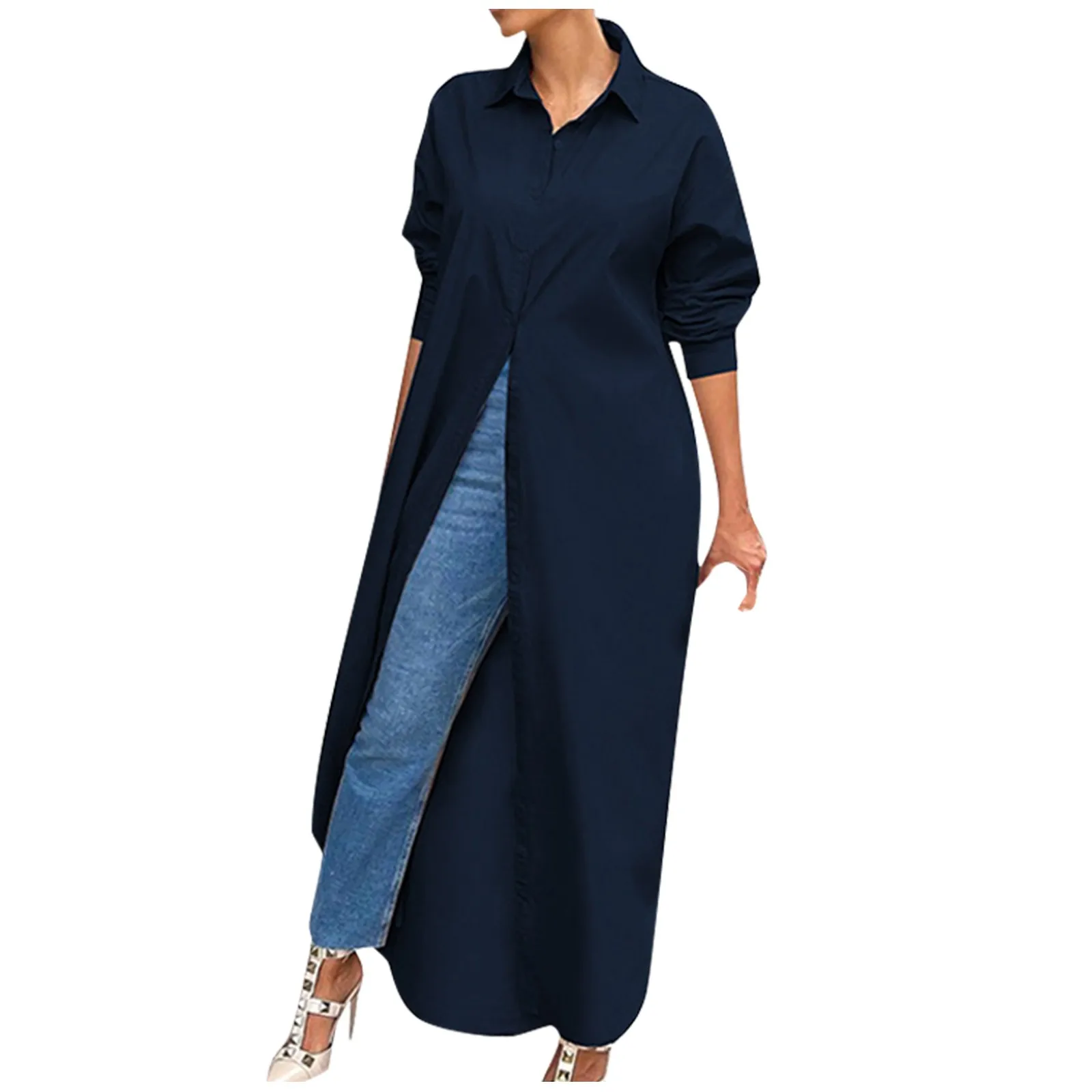 Женская Повседневная Свободная длинная рубашка с длинным рукавом, однотонное платье-рубашка с длинным рукавом, топ, женская модная блузка 2023, футболка для женщин
Женская Повседневная Свободная длинная рубашка с длинным рукавом, однотонное платье-рубашка с длинным рукавом, топ, женская модная блузка 2023, футболка для женщин