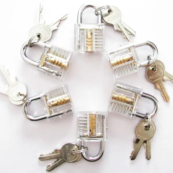 

50mm Locksmith SUP Transparent Locks Pick Visible Cutaway Mini Practice View Padlock Hasps Training Skill for Furniture Hardware