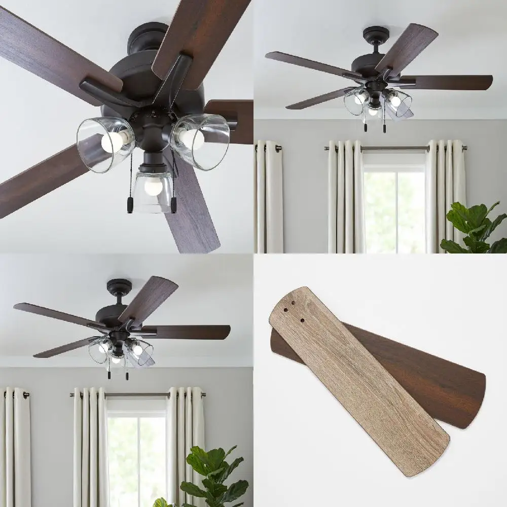Elegant, Bronze 5-Blade Ceiling Fan with 3 LED Lights for Optimal Air Circulation and Reversible Airflow.
Elegant, Bronze 5-Blade Ceiling Fan with 3 LED Lights for Optimal Air Circulation and Reversible Airflow.