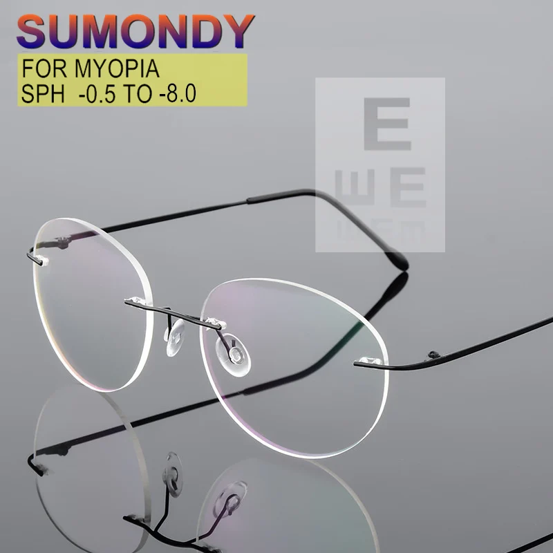 Blue Light Proof or Photochromic Rimless Prescription Glasses Myopia -0.5 to -8.0 Men Women Titanium Alloy Framless UF02
Blue Light Proof or Photochromic Rimless Prescription Glasses Myopia -0.5 to -8.0 Men Women Titanium Alloy Framless UF02