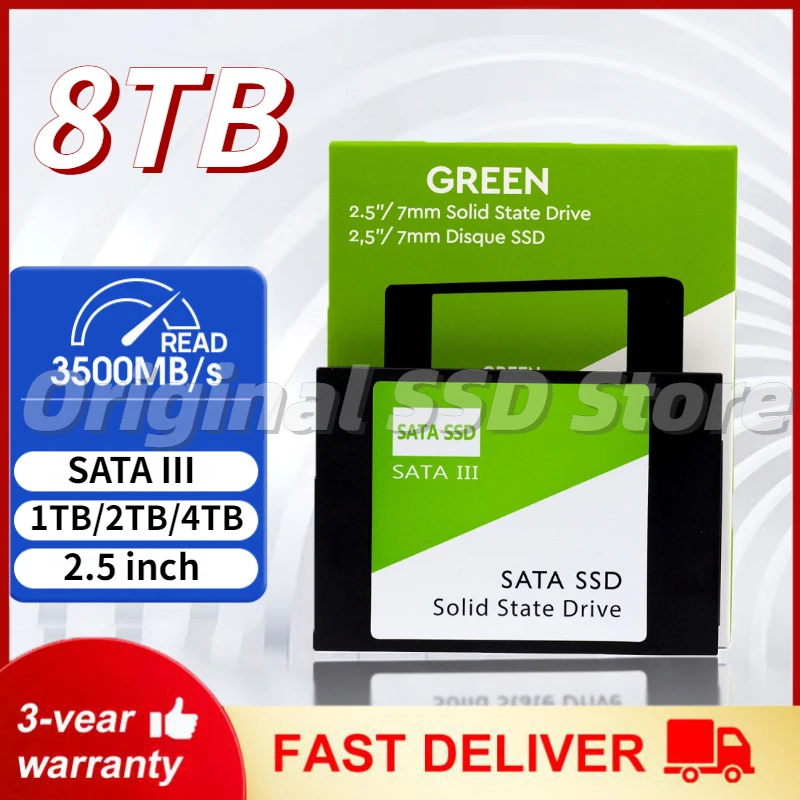 100% Original 2TB 1TB Green Internal PC 2.5" SSD 4TB Solid State Drive SATAIII 6Gb/s UP To 540MB/s Ssd Nvme M2 Disco Duro
100% Original 2TB 1TB Green Internal PC 2.5" SSD 4TB Solid State Drive SATAIII 6Gb/s UP To 540MB/s Ssd Nvme M2 Disco Duro