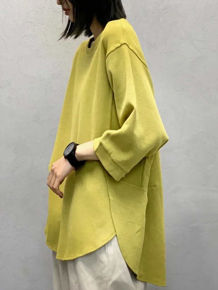 2022 Loose Crew Neck Three-Quarter Sleeve Top Irregular Hem Bottoming Shirt Split Mid-Length Bottoming Round Neck T-shirt Female
2022 Loose Crew Neck Three-Quarter Sleeve Top Irregular Hem Bottoming Shirt Split Mid-Length Bottoming Round Neck T-shirt Female
