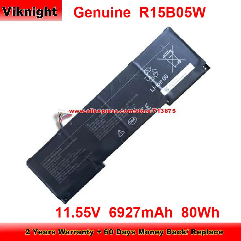 Genuine R15B05W Battery for Xiaomi Pro X15 Notebook Pro X 15 Laptop 11.55V 6927mAh 80Wh
Genuine R15B05W Battery for Xiaomi Pro X15 Notebook Pro X 15 Laptop 11.55V 6927mAh 80Wh