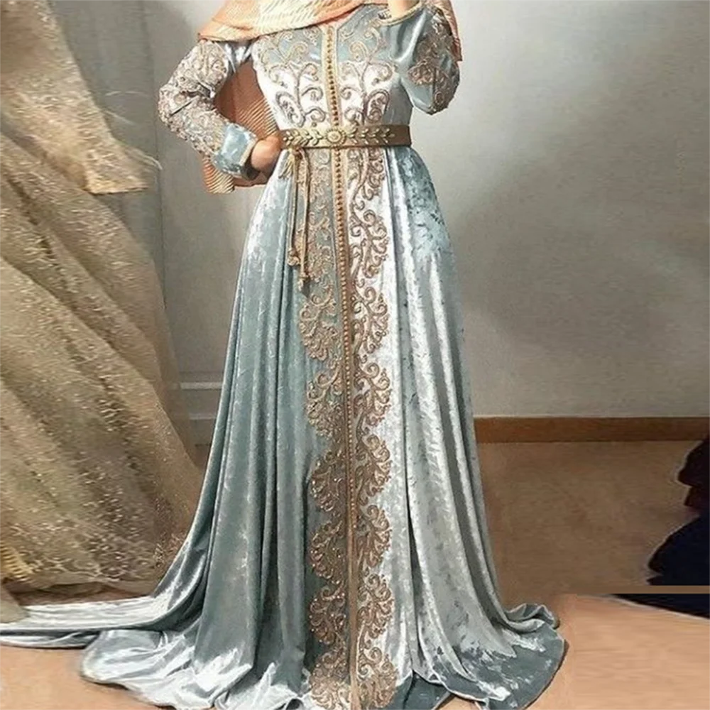 Laxsesu Sky Blue Velvet Muslim Formal Evening Dresses 2022 Elegant Dubai Prom Gowns Long Sleeves Saudi Arabic Evening Gowns
Laxsesu Sky Blue Velvet Muslim Formal Evening Dresses 2022 Elegant Dubai Prom Gowns Long Sleeves Saudi Arabic Evening Gowns