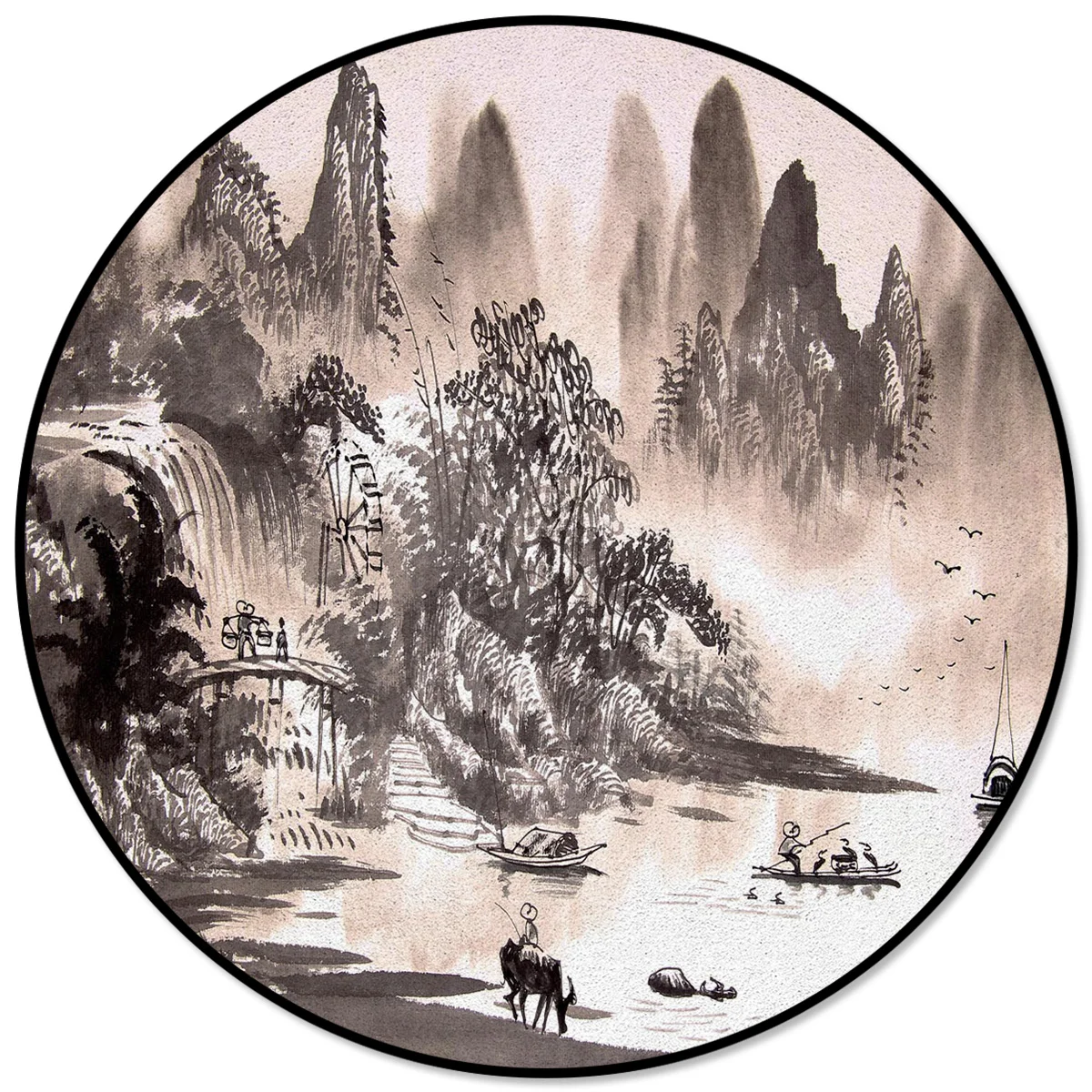 Landscape Watercolor Painting Circle Rug Area Rug Large Carpets For Bed Room Rugs And Carpets For Home Living Room Bedroom Decor
Landscape Watercolor Painting Circle Rug Area Rug Large Carpets For Bed Room Rugs And Carpets For Home Living Room Bedroom Decor