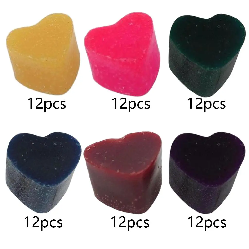 12 шт., цветной блок соевого воска в форме сердца, для взрослых 
12 шт., цветной блок соевого воска в форме сердца, для взрослых