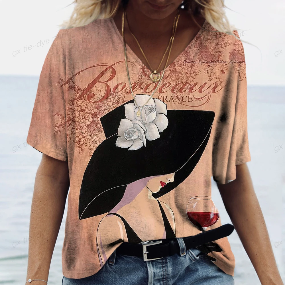 Short Sleeve Women T-Shirts Summer Female Artistic Face Print Tee Lady Casual Tops Large Size V Collar T-Shirt Pullovers T-Shirt
Short Sleeve Women T-Shirts Summer Female Artistic Face Print Tee Lady Casual Tops Large Size V Collar T-Shirt Pullovers T-Shirt