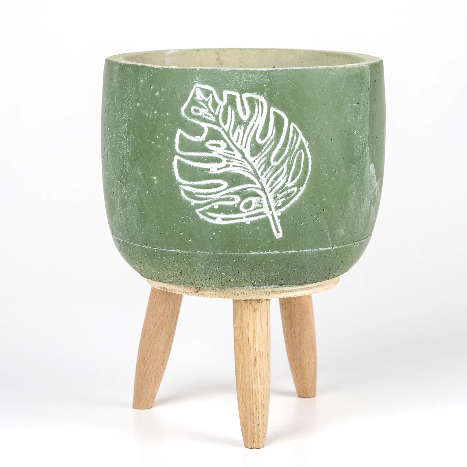 Узорчатый бетонный зеленый цветочный горшок sonseries Philo 
Узорчатый бетонный зеленый цветочный горшок sonseries Philo