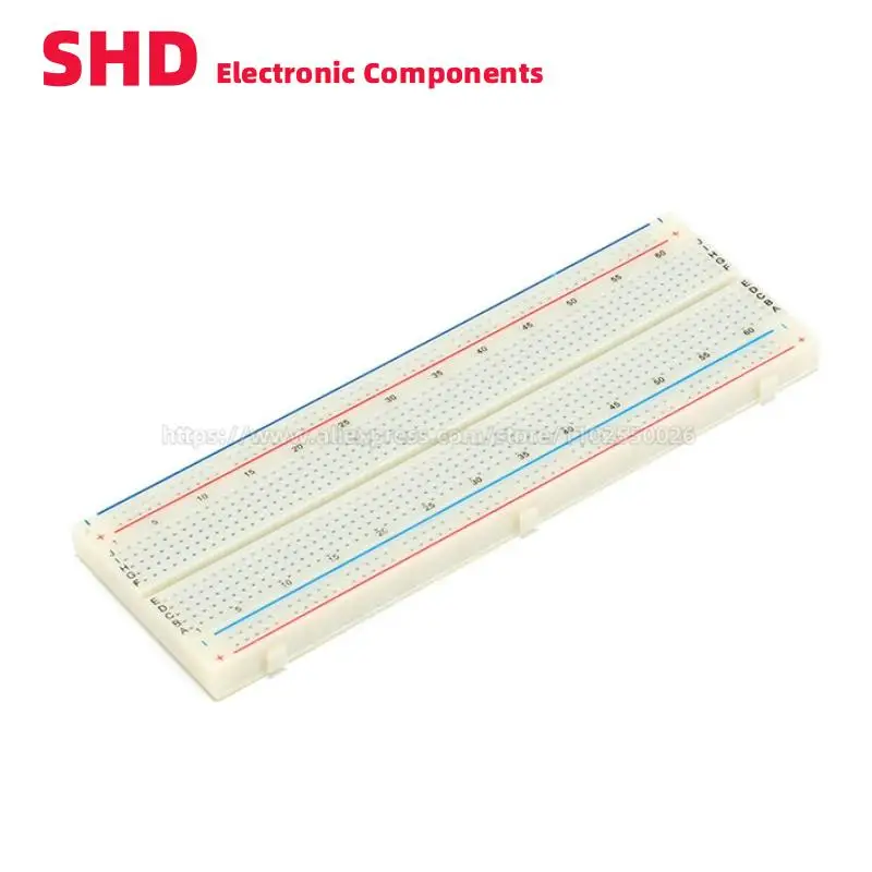 MB-102 MB102 165*55*10mm Breadboard 400 830 Point Solderless PCB Bread Board Test Develop DIY 200+630 holes Combination Splice
MB-102 MB102 165*55*10mm Breadboard 400 830 Point Solderless PCB Bread Board Test Develop DIY 200+630 holes Combination Splice