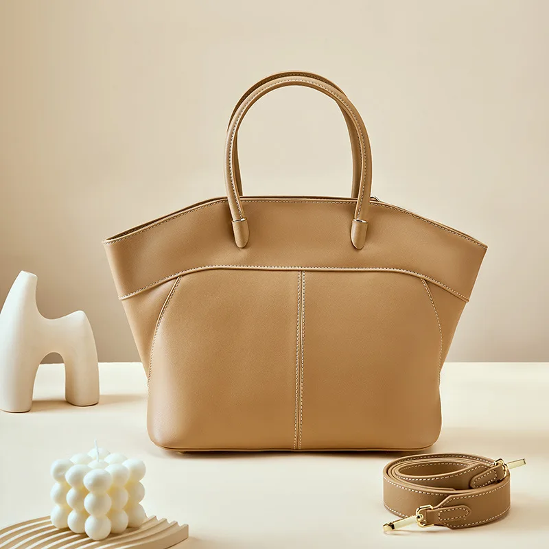 

Luxury Design Women's Genuine Leather Tote High Quality Cowhide OL Business Commuting Briefcase Shoulder Bag Bolsa Feminina