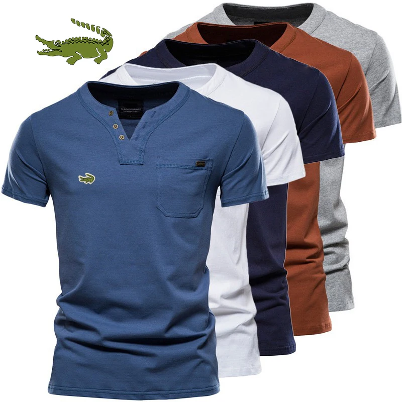 2022 New High Quality Cotton Solid Color Men's T-Shirt Design V Neck Casual Classic Men's Clothing Top Tee Shirt Men's
2022 New High Quality Cotton Solid Color Men's T-Shirt Design V Neck Casual Classic Men's Clothing Top Tee Shirt Men's