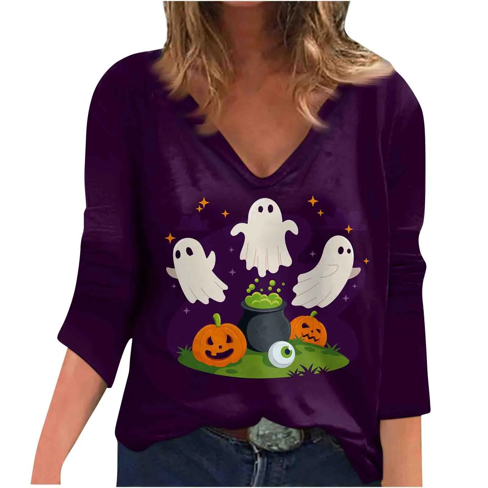 Women's T-shirt Halloween Long Sleeve Tops Women Print Casual Tees Loose Harajuku Y2k Clothing For Girls Streetwear
Women's T-shirt Halloween Long Sleeve Tops Women Print Casual Tees Loose Harajuku Y2k Clothing For Girls Streetwear
