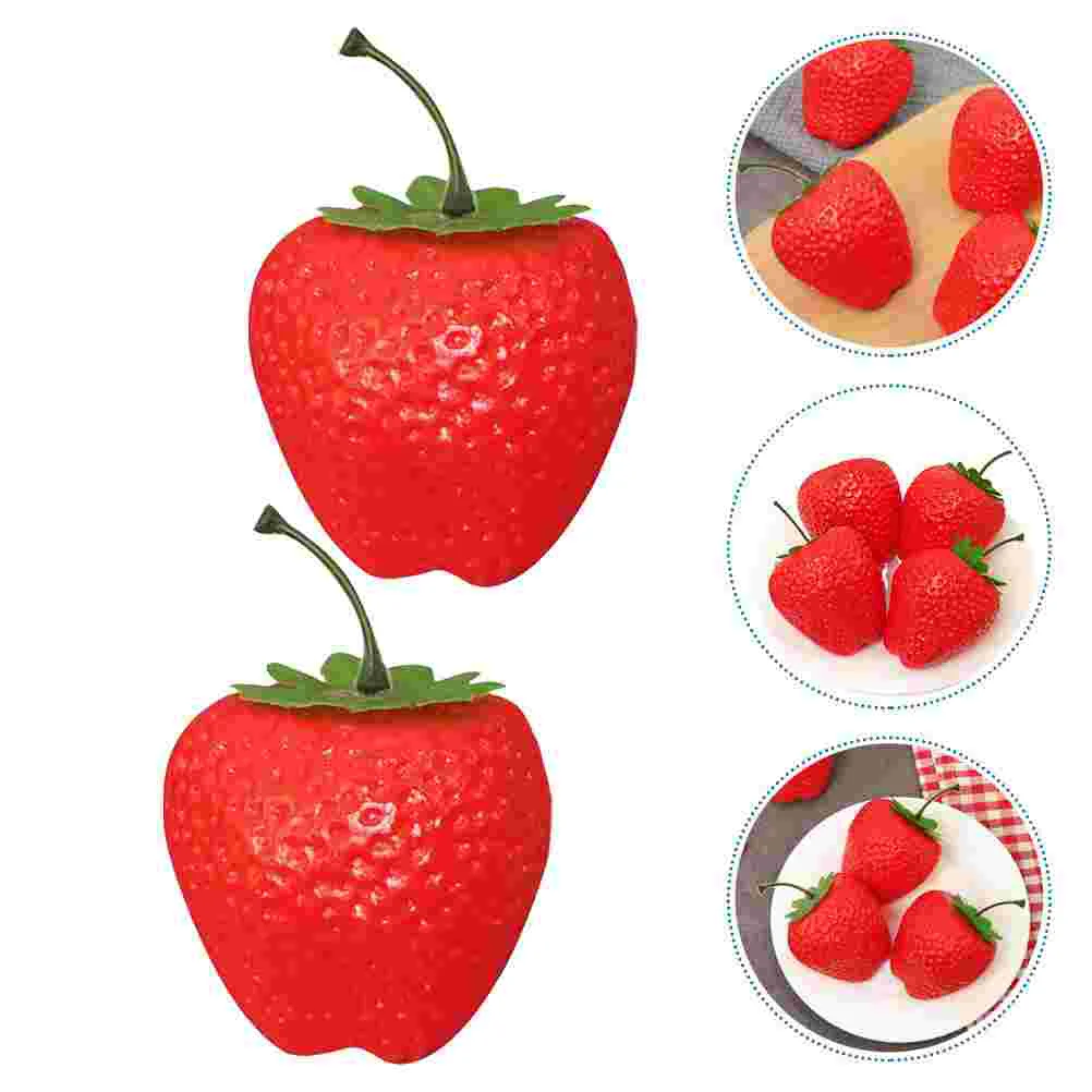 

Simulation Big Strawberry Fake Strawberries Artificial Fruits Decoration Lifelike Decorating Kit Model Ornament Kitchen