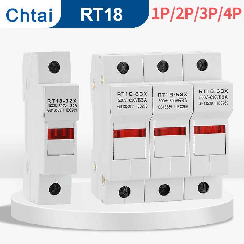 RT18-32X 1-4P 32A 63A 125A Din Rail mounting Fuse Holders Fuse Holder Base 1Pole for 10x38mm link size AC690V 500V
RT18-32X 1-4P 32A 63A 125A Din Rail mounting Fuse Holders Fuse Holder Base 1Pole for 10x38mm link size AC690V 500V