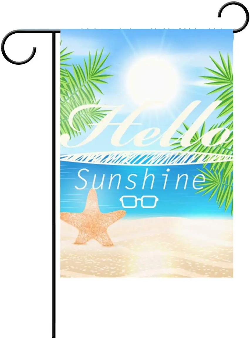 Garden Flag Summer Hello Sunshine Holiday Vacation Sea Beach House Flag Yard Banner for Outside Flower Pot Double Side Print Ban
Garden Flag Summer Hello Sunshine Holiday Vacation Sea Beach House Flag Yard Banner for Outside Flower Pot Double Side Print Ban