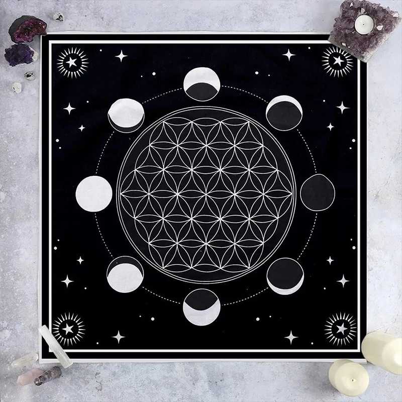 Black Witchcraft Divination Altar Butaro Card Celestial Home Decoration Tablecloth Alphabet Tarot Card Moon Phase Psychic Charm
Black Witchcraft Divination Altar Butaro Card Celestial Home Decoration Tablecloth Alphabet Tarot Card Moon Phase Psychic Charm