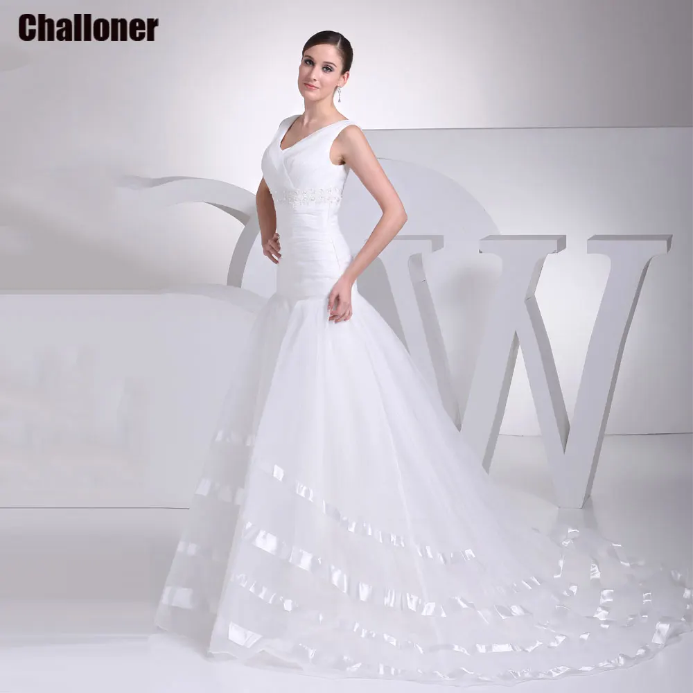 Challoner Sexy V-Neck Mermaid Wedding Dress Beaded Lace Appliques Bridal Gowns for Women Court Train Vestido Festa Custom Made
Challoner Sexy V-Neck Mermaid Wedding Dress Beaded Lace Appliques Bridal Gowns for Women Court Train Vestido Festa Custom Made