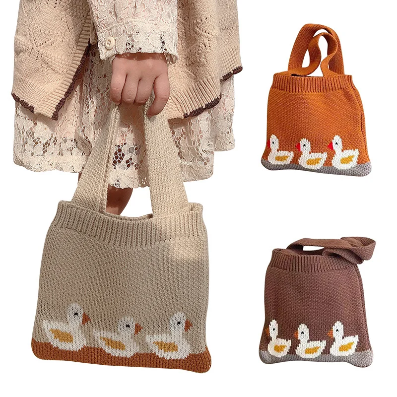 Kids Handbags for Girls Cartoon Duck Knitted Small Bag Autumn Winter Children Bags Portable Handbag Coin Snacks Storage Bag Case
Kids Handbags for Girls Cartoon Duck Knitted Small Bag Autumn Winter Children Bags Portable Handbag Coin Snacks Storage Bag Case