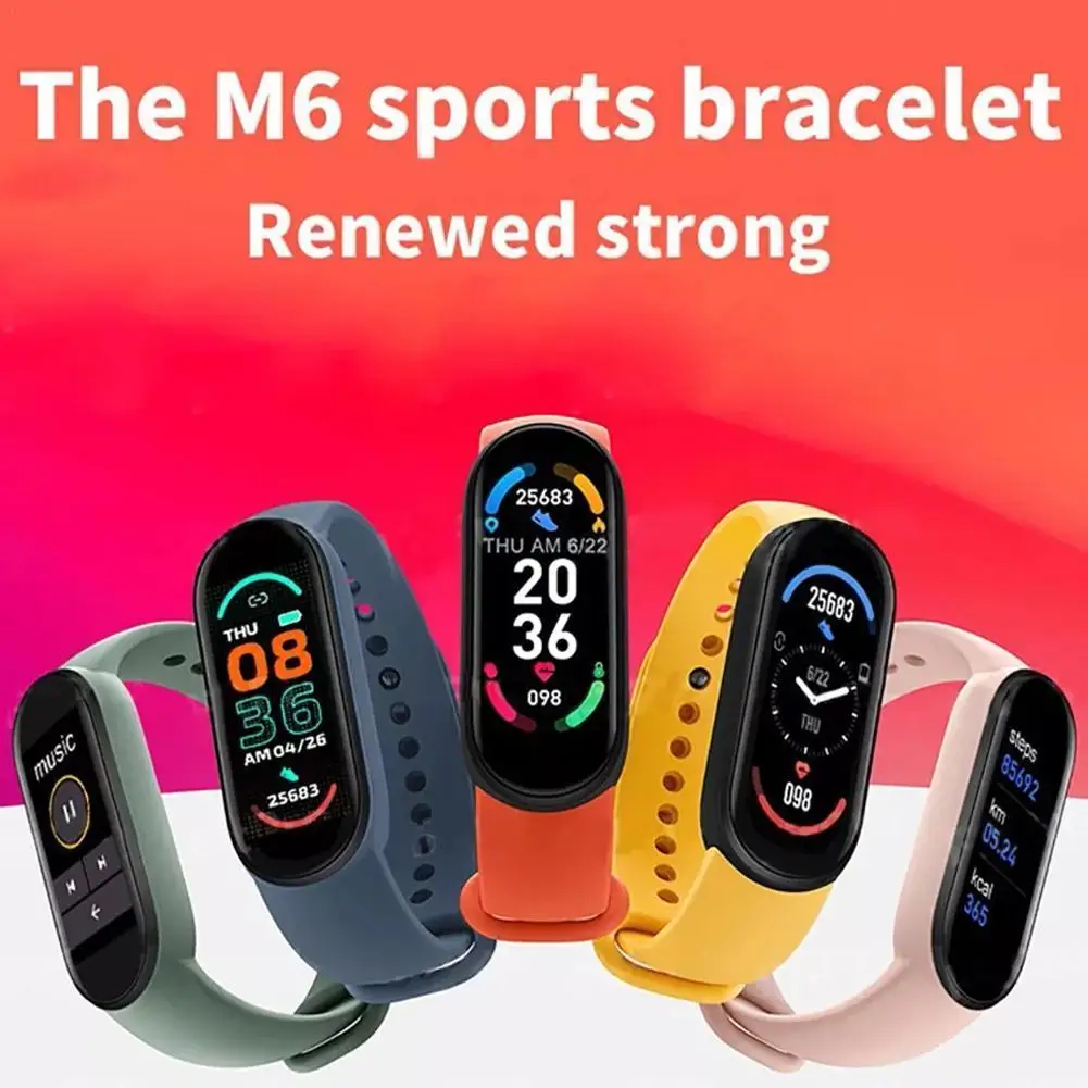 M6 Smart Watch Men Fitness Tracker Watches Heart Rate Health Monitor M6 Smart Band Fitness Bracelet Women For Mobile Phone
M6 Smart Watch Men Fitness Tracker Watches Heart Rate Health Monitor M6 Smart Band Fitness Bracelet Women For Mobile Phone