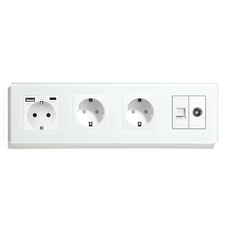 Розетка Bingoelec с USB Type-C, RJ45, стеклянная панель
Розетка Bingoelec с USB Type-C, RJ45, стеклянная панель