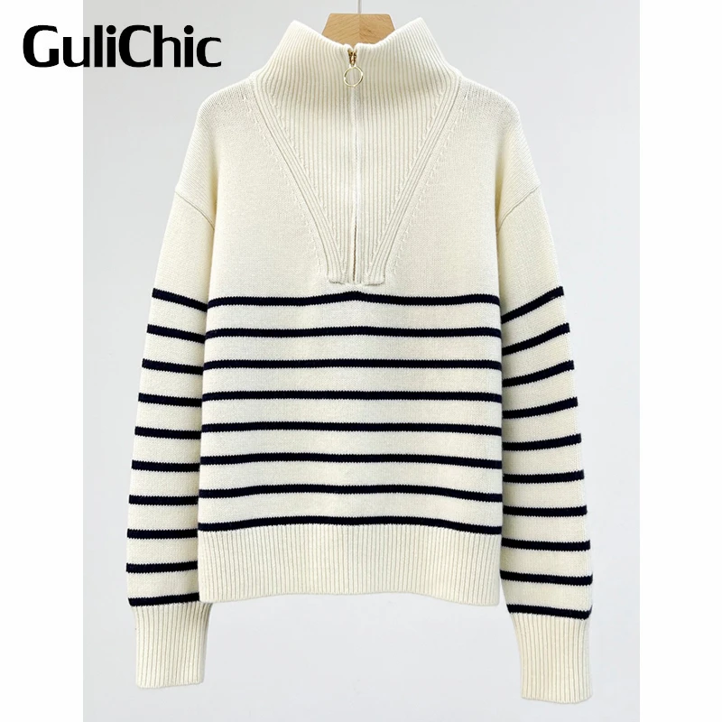 9,16 GuliChic женский винтажный контрастный Полосатый Мягкий удобный кашемировый вязаный пуловер на молнии
9,16 GuliChic женский винтажный контрастный Полосатый Мягкий удобный кашемировый вязаный пуловер на молнии