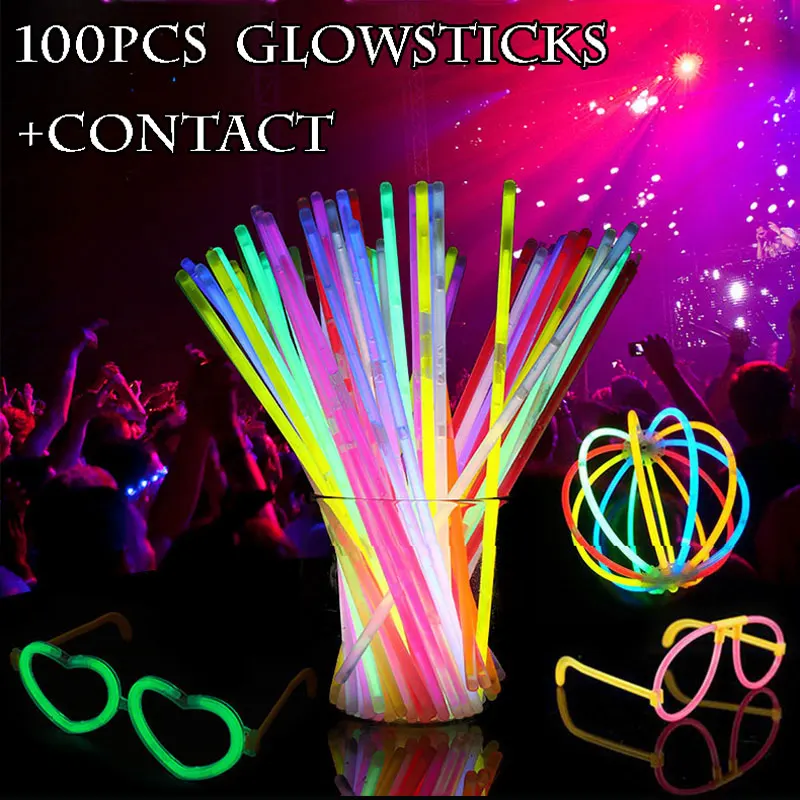 100pcs Glow Sticks For Party Fluorescence Glowsticks Bracelets Neon Necklace Wedding Birthday Concert Halloween Luminous Supplie
100pcs Glow Sticks For Party Fluorescence Glowsticks Bracelets Neon Necklace Wedding Birthday Concert Halloween Luminous Supplie