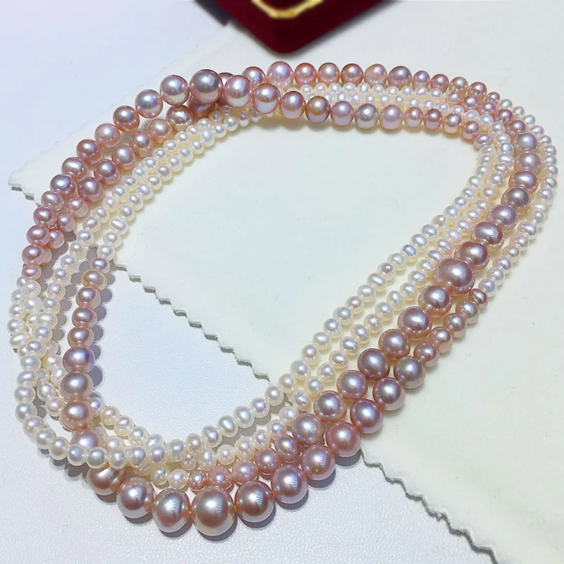 

Роскошное ожерелье из натурального пресноводного жемчуга для женщин, тонкая Длинная цепочка, разноцветные жемчужные украшения, темпераментный чокер, свадебный подарок