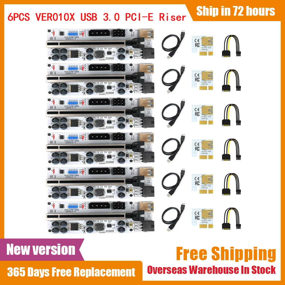 6 шт. PCIE Riser PCI Express X16 VER010X 010 010X кабель Riser для видеокарты GPU USB 3,0 кабель PCI-E адаптер для майнинга
6 шт. PCIE Riser PCI Express X16 VER010X 010 010X кабель Riser для видеокарты GPU USB 3,0 кабель PCI-E адаптер для майнинга