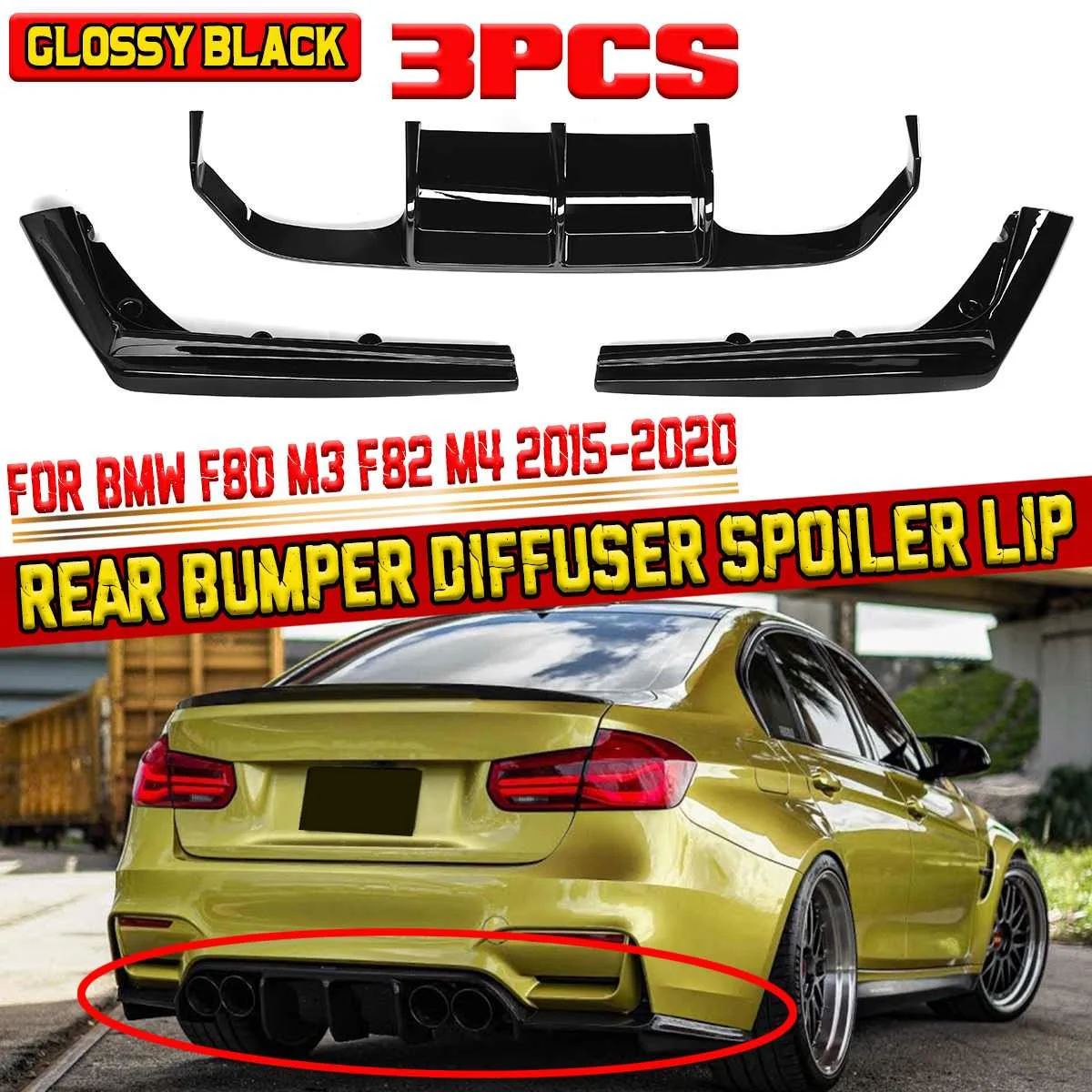 High Quality F80 Car Rear Bumper Diffuser Spoiler Lip Splitter Rear Bumper Lip Protector Guard For BMW F80 M3 F82 M4 2015-2020
High Quality F80 Car Rear Bumper Diffuser Spoiler Lip Splitter Rear Bumper Lip Protector Guard For BMW F80 M3 F82 M4 2015-2020