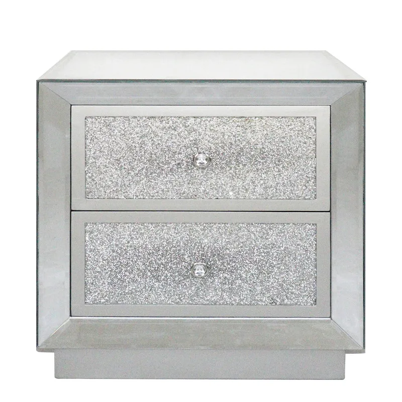 2021 Mirrored Bedside Table 2 two Drawer Cabinet Glass side Nightstand Bedroom Sets Wholesale
2021 Mirrored Bedside Table 2 two Drawer Cabinet Glass side Nightstand Bedroom Sets Wholesale