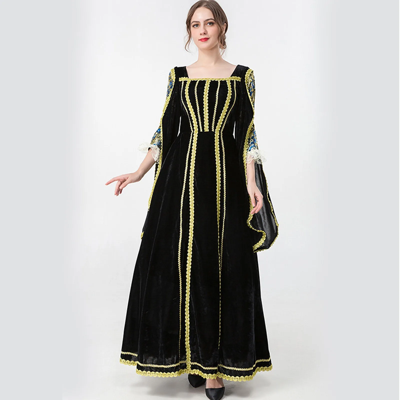 ladies Dress Medieval Vintage Gothic Long Dress Women Goth Victorian Retro long Sleeve Maxi Ball Gowns Cosplay Halloween Costume
ladies Dress Medieval Vintage Gothic Long Dress Women Goth Victorian Retro long Sleeve Maxi Ball Gowns Cosplay Halloween Costume