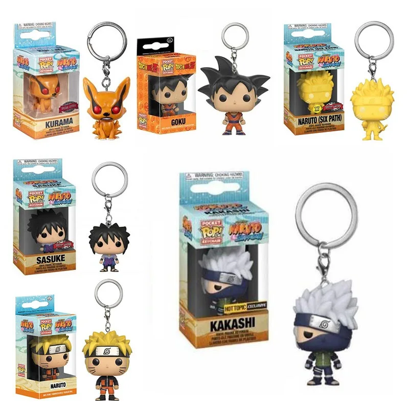 Аниме экшн-игрушки Narutoo KAKASHI Sasuke Kurama фигурки из шести дорожек брелок длиной 4 см с