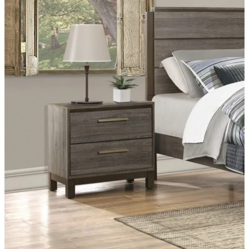 

[Flash Deal]Modern Style 1 Nightstand with 2 Drawers with Antique Pull Rod Two-tone Finish Wooden Bedroom Furniture[US Stock]