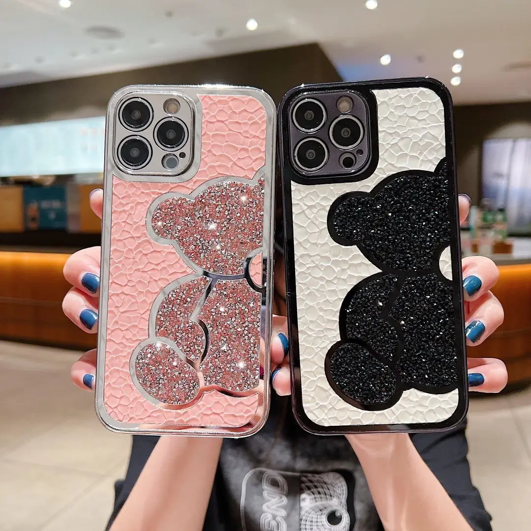 Cute Bear Glitter Diamond Plated Phone Case for iPhone 13 12 11 Pro Xs Max X Xr 8 7 Plus Luxury Glitter Silicone Lens Cover
Cute Bear Glitter Diamond Plated Phone Case for iPhone 13 12 11 Pro Xs Max X Xr 8 7 Plus Luxury Glitter Silicone Lens Cover