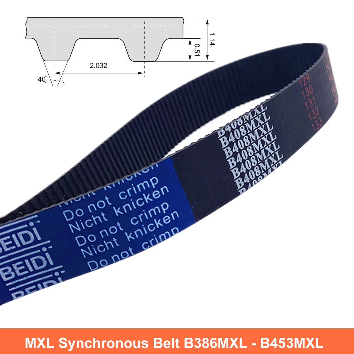 1Pcs MXL Timing Belt Width 6 10mm Closed Loop Rubber Synchronous Belt B386 B390 B397 B400 B408 B410 B412 B413 B430 B440 B453MXL
1Pcs MXL Timing Belt Width 6 10mm Closed Loop Rubber Synchronous Belt B386 B390 B397 B400 B408 B410 B412 B413 B430 B440 B453MXL